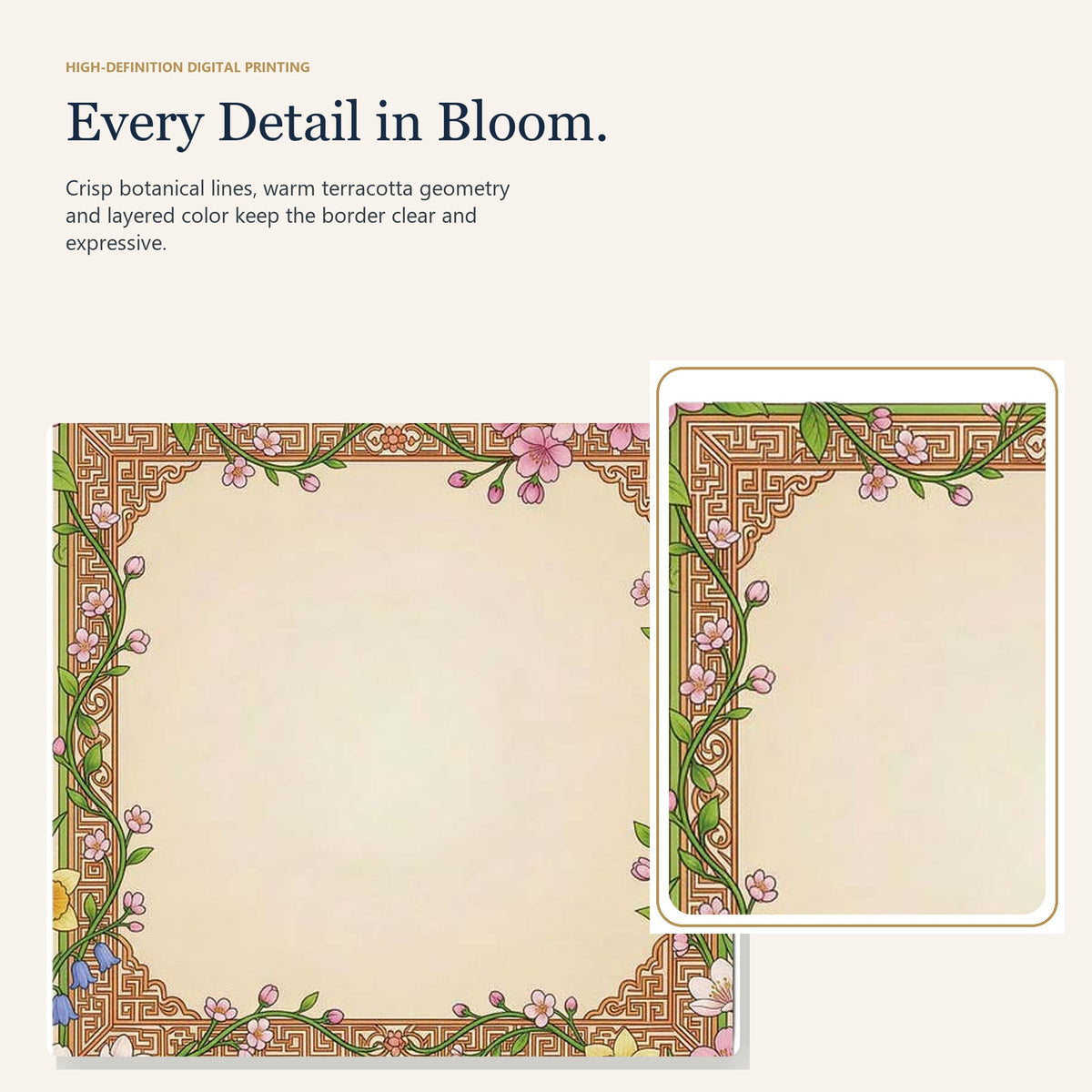 Blossom Lattice American Mah Jongg mat — print detail