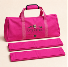 Barbie Pink AFTER FOUR three-piece Mah Jongg carry bag set shown from the front