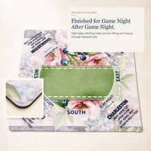 Berry Meadow American Mah Jongg mat — stitched edge