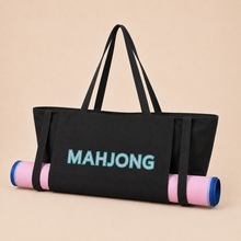Black canvas American Mah Jongg carrying bag — front product view