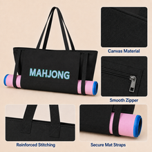 Black canvas American Mah Jongg carrying bag — construction details