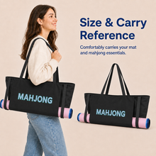 Black canvas American Mah Jongg carrying bag — carry reference