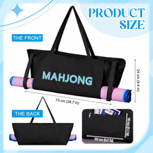 Black canvas American Mah Jongg carrying bag — product size overview
