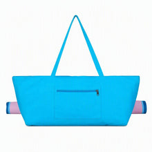Blue canvas American Mah Jongg carrying bag — back view