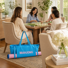 Blue Canvas Mahjong Carrying Bag