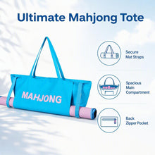 Blue canvas American Mah Jongg carrying bag — organization details