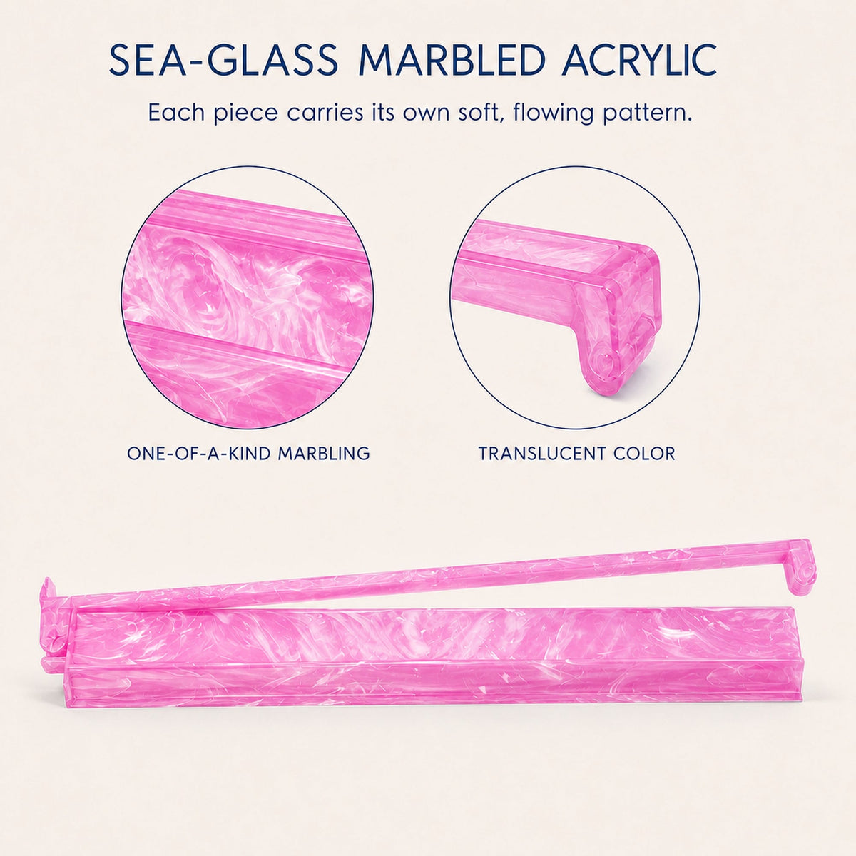 Blush Rose American Mah Jongg rack and pusher set — acrylic material detail