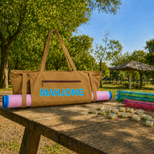 Brown Canvas Mahjong Carrying Bag
