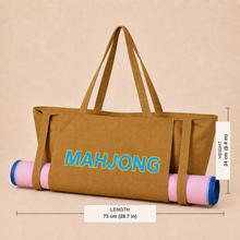 Brown canvas American Mah Jongg carrying bag — bag dimensions