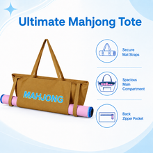 Brown canvas American Mah Jongg carrying bag — organization details