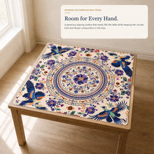 Crane Medallion American Mah Jongg mat — game-night lifestyle