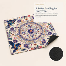 Crane Medallion American Mah Jongg mat — cushioned rubber base