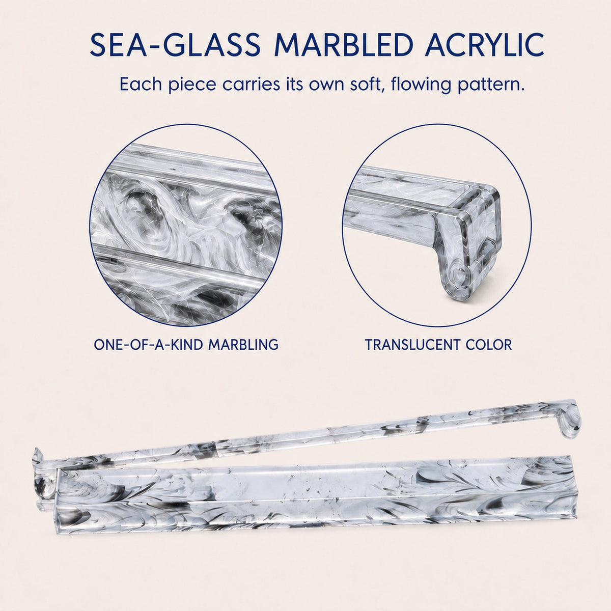 Crystal Smoke American Mah Jongg rack and pusher set — acrylic material detail