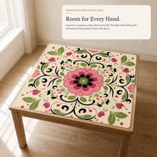 Folk Bloom American Mah Jongg mat — game-night lifestyle