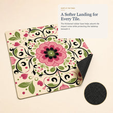 Folk Bloom American Mah Jongg mat — cushioned rubber base