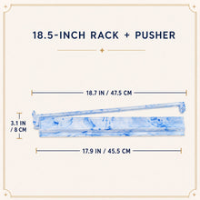 Glacier Blue American Mah Jongg rack and pusher set — dimensions