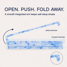 Glacier Blue American Mah Jongg rack and pusher set — open and fold movement