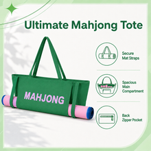Green canvas American Mah Jongg carrying bag — organization details