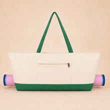 Green & Ivory canvas American Mah Jongg carrying bag — back view