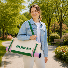 Green & Ivory Canvas Mahjong Carrying Bag