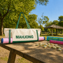 Green & Ivory Canvas Mahjong Carrying Bag