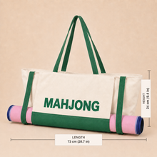 Green & Ivory canvas American Mah Jongg carrying bag — bag dimensions