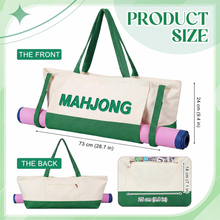 Green & Ivory canvas American Mah Jongg carrying bag — product size overview