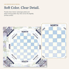 Hydrangea Check American Mah Jongg mat — print detail