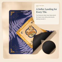 Navy Fern American Mah Jongg mat — cushioned rubber base