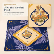 Navy Fern American Mah Jongg mat — print detail