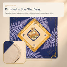 Navy Fern American Mah Jongg mat — stitched edge