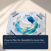 Peacock Tide American Mah Jongg mat — closing brand image