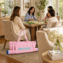 Soft Pink canvas American Mah Jongg carrying bag — at game night
