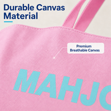 Soft Pink canvas American Mah Jongg carrying bag — canvas detail