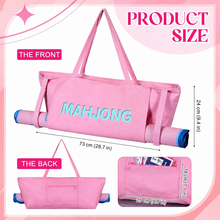 Soft Pink canvas American Mah Jongg carrying bag — product size overview