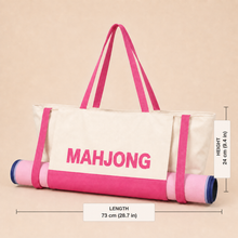 Pink & Ivory canvas American Mah Jongg carrying bag — bag dimensions
