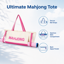 Pink & Ivory canvas American Mah Jongg carrying bag — organization details