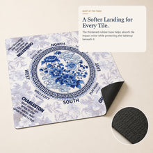 Porcelain Garden American Mah Jongg mat — cushioned rubber base
