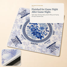 Porcelain Garden American Mah Jongg mat — stitched edge