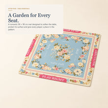 Powder Blue Rose American Mah Jongg mat — editorial hero