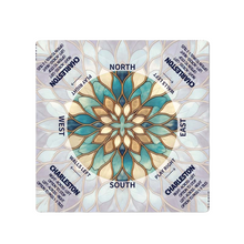 Sea Glass Lotus American Mah Jongg mat shown flat from above with the complete design and all four edges visible
