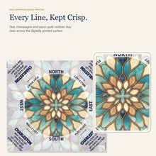 Sea Glass Lotus American Mah Jongg mat — print detail