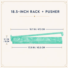 Seafoam Mint American Mah Jongg rack and pusher set — dimensions
