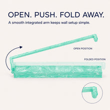 Seafoam Mint American Mah Jongg rack and pusher set — open and fold movement