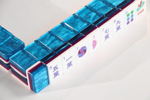 Detail of Sapphire Pavilion American Mah Jongg layered tile edges and illustrated faces